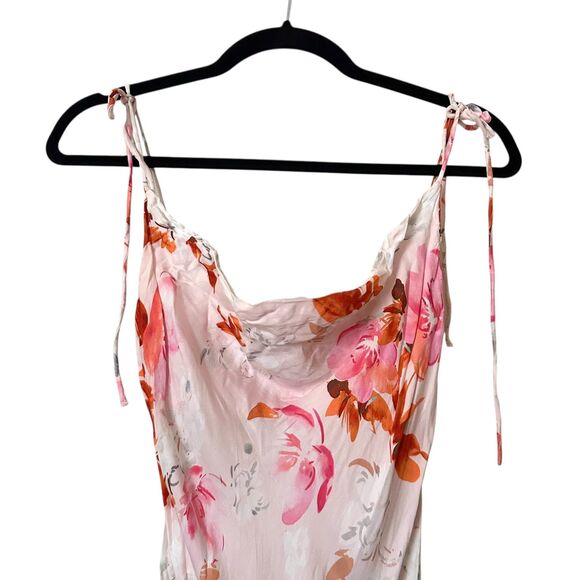 ZARA Safia Satin Floral Mini Dress Pink X-Small - Picture 3 of 5